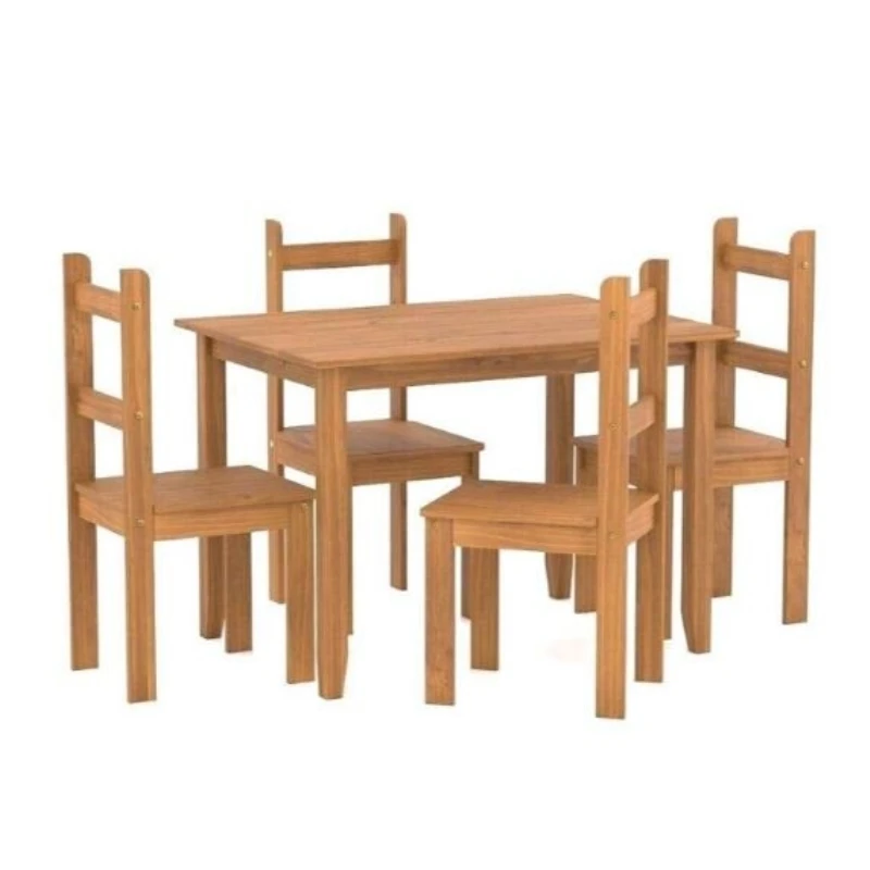 JUEGO COMEDOR FRANCINE NATURAL 4 SILLAS