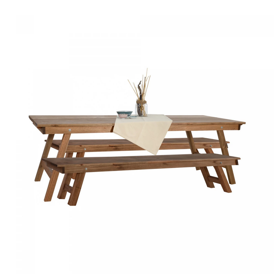 Juego de Barbacoa Madera Natural 1+2