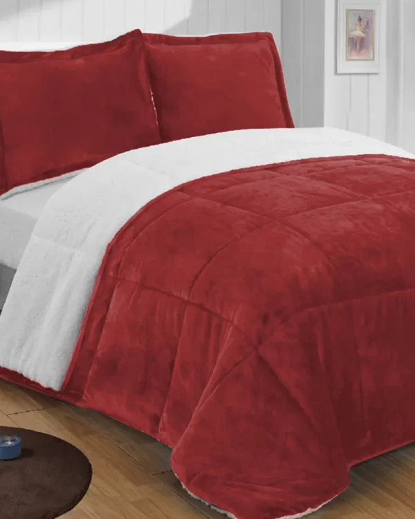 Acolchado  Cotton Flor Slik Touch 1 plaza Corderito