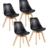 Juego De Comedor Eames Mesa Rectangular 120×80 + 4 Sillas – Negro - Imagen 2