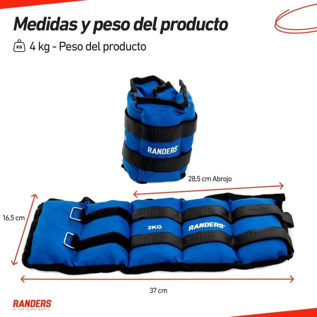 Par de Tobilleras con Peso 2Kg Azul Randers - Imagen 5