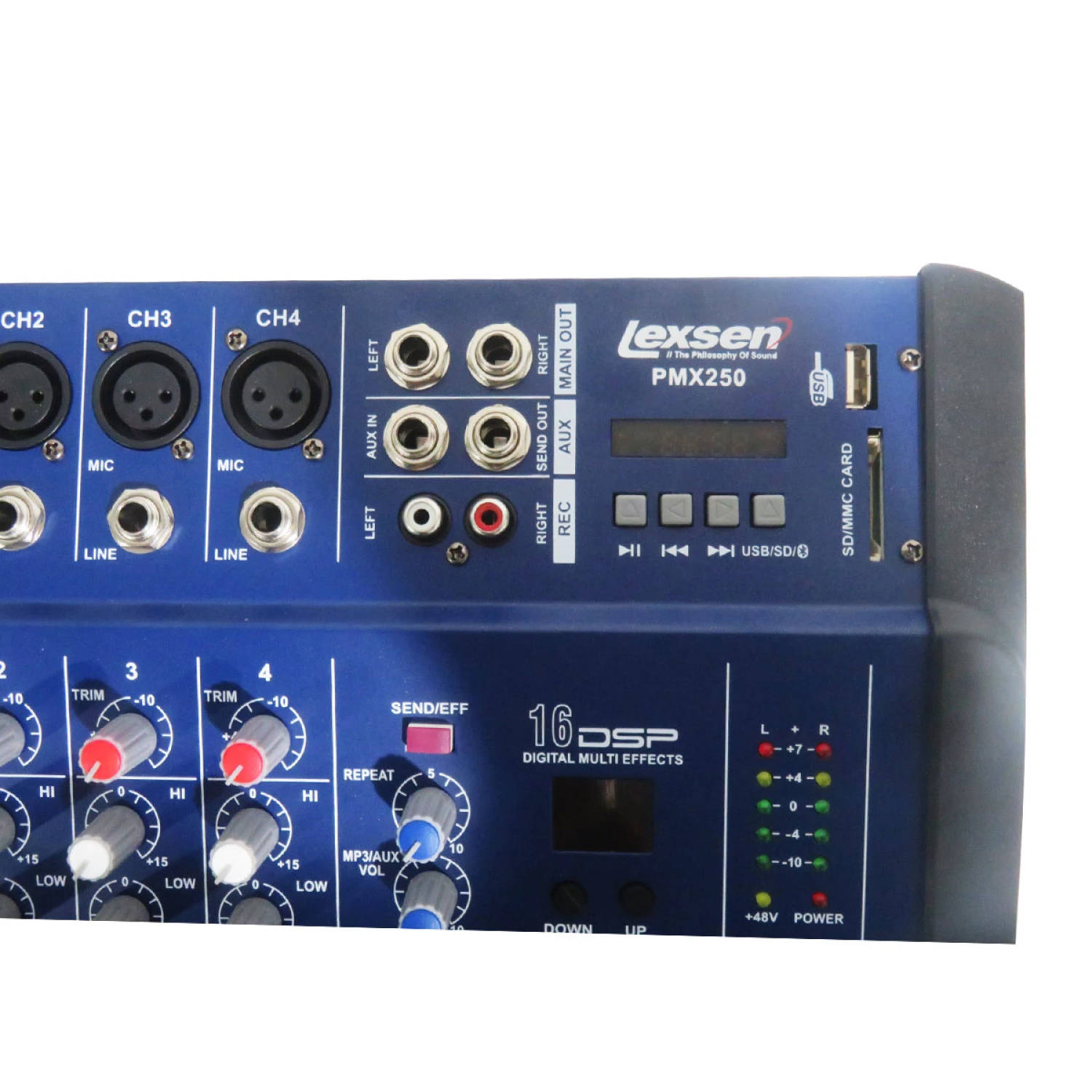 Mixer Potencia Lexsen Pmx250 250w 4 Canales - Imagen 3