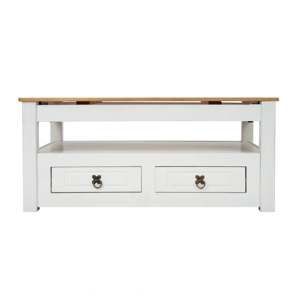 MESA DE LIVING MEXICANA ARTICULADA BLANCA