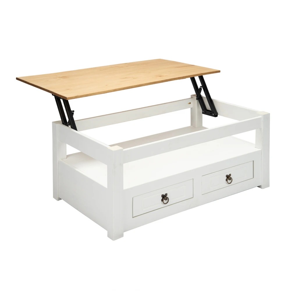 MESA DE LIVING MEXICANA ARTICULADA BLANCA - Imagen 2